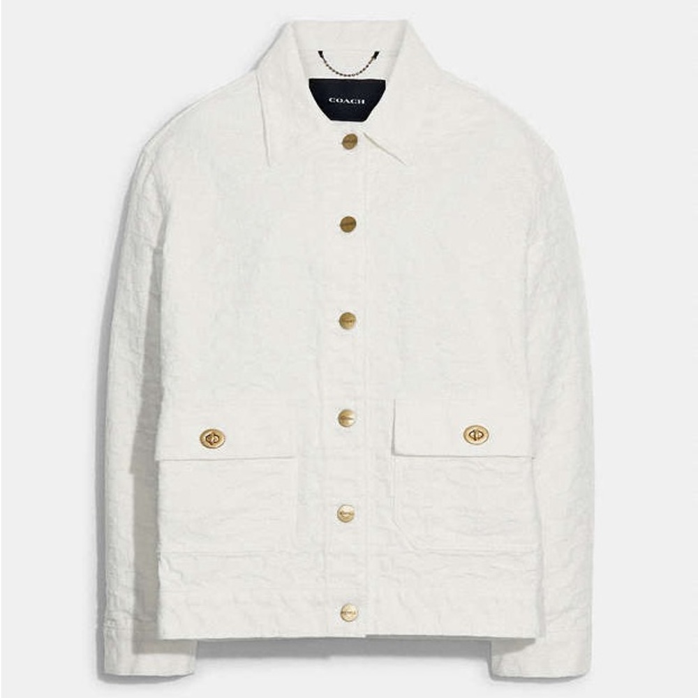 🔥🔥🔥 COACH TOP RATED Signature Denim Jacket SIZE XS🔥🔥🔥